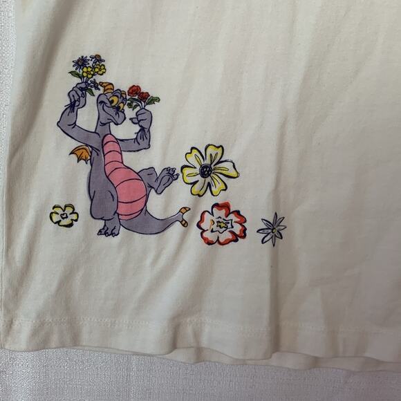 Disney Parks womens large epcot flower festival figment short sleeve shirt white - Picture 5 of 7